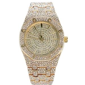 Gold Octagon Watch Diamond Iced Out AP Bust Down